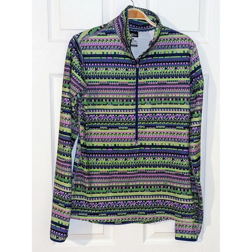 Nike Pro Dri-FIT Half Zip Pullover Top Athletic‎ Activewear Green Purple L NWOT